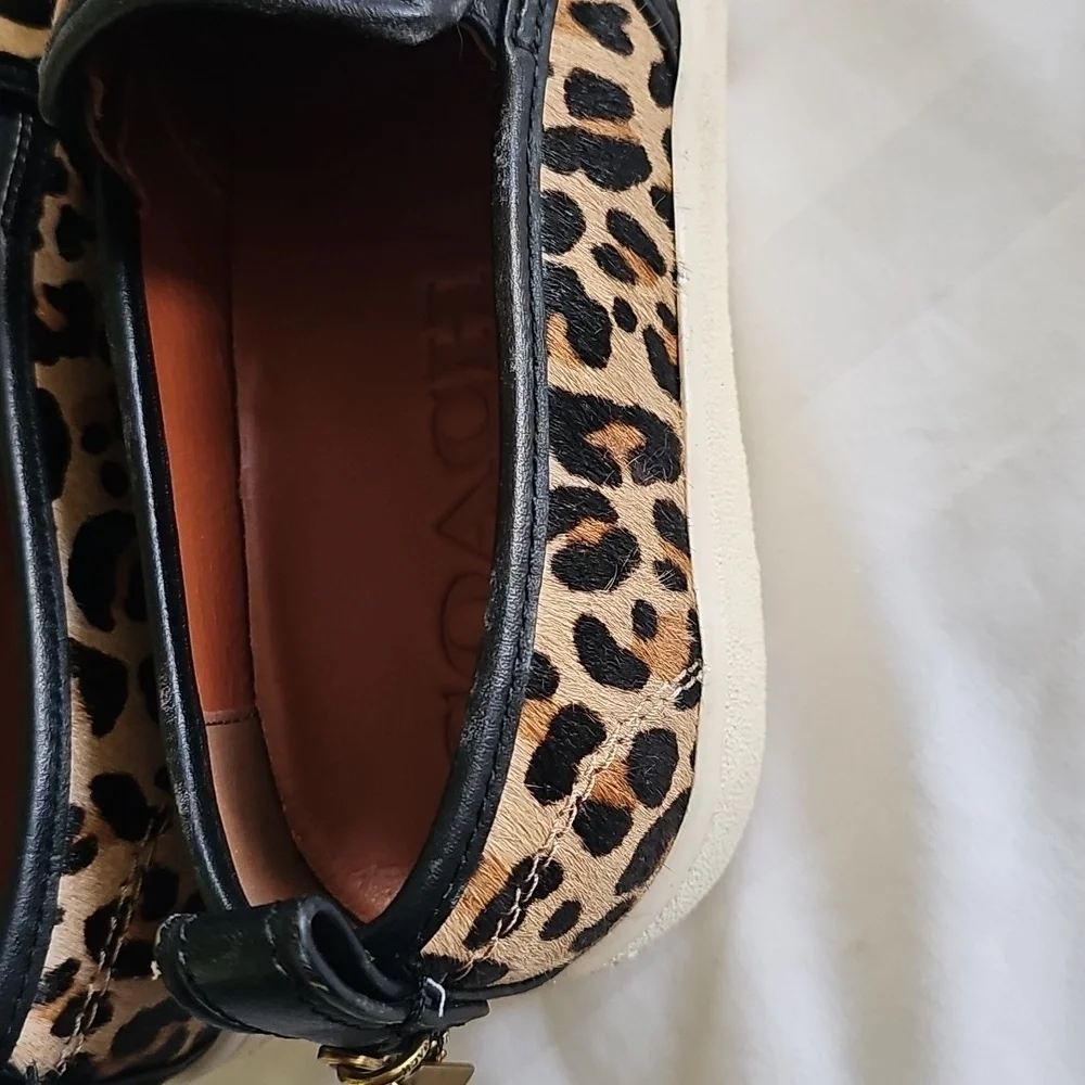 Coach Women's Leopard Patchwork Slip On Shoes